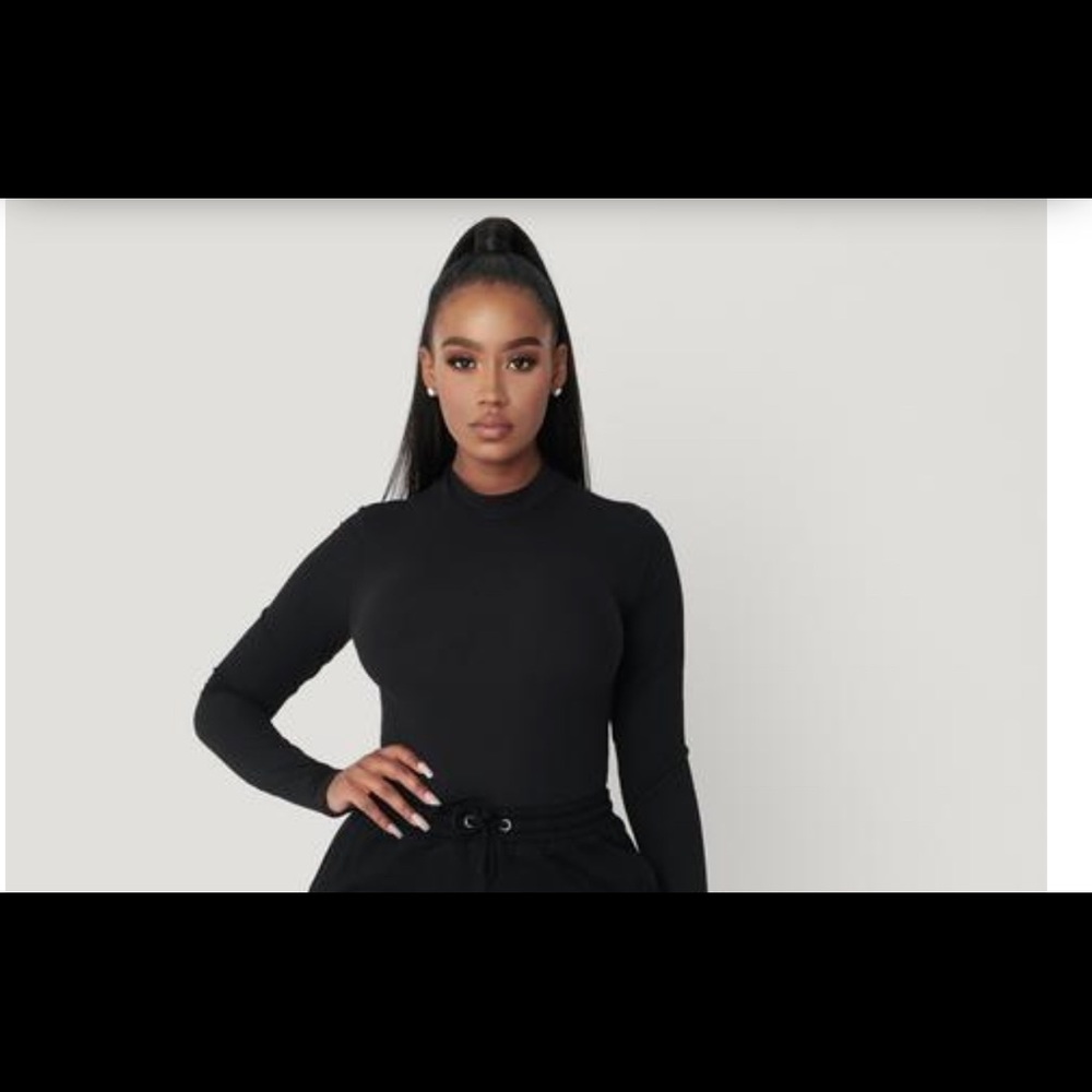 MESHKI Lexie Long Sleeve Bodysuit High Neck